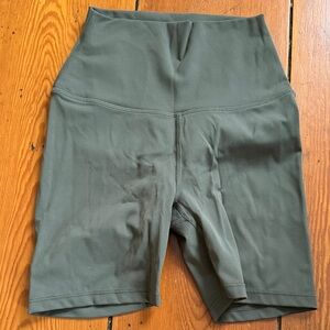 we are tala dayflex biker shorts in olive green size xs